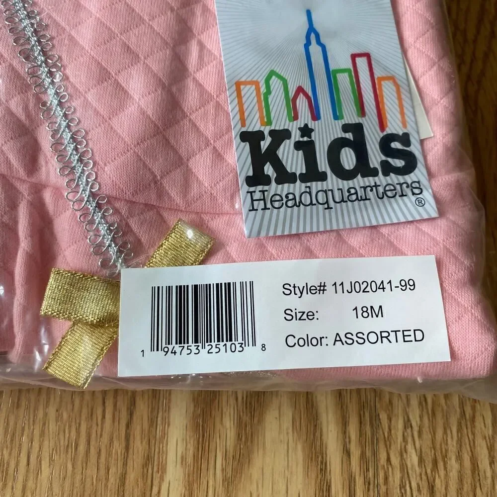 Kids Headquarters Unicorn Metallic Long Sleeve 2 Piece Set Pink Gray 18 Months